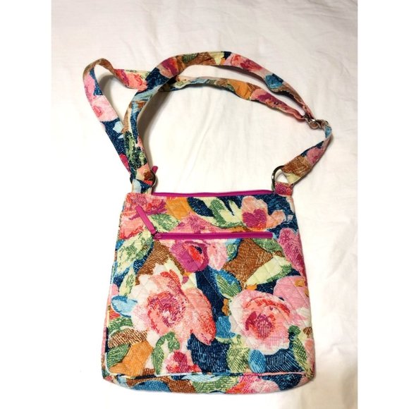 Vera Bradley Pink Iconic Hipster Super Bloom Crossbody Handbag - Picture 2 of 7